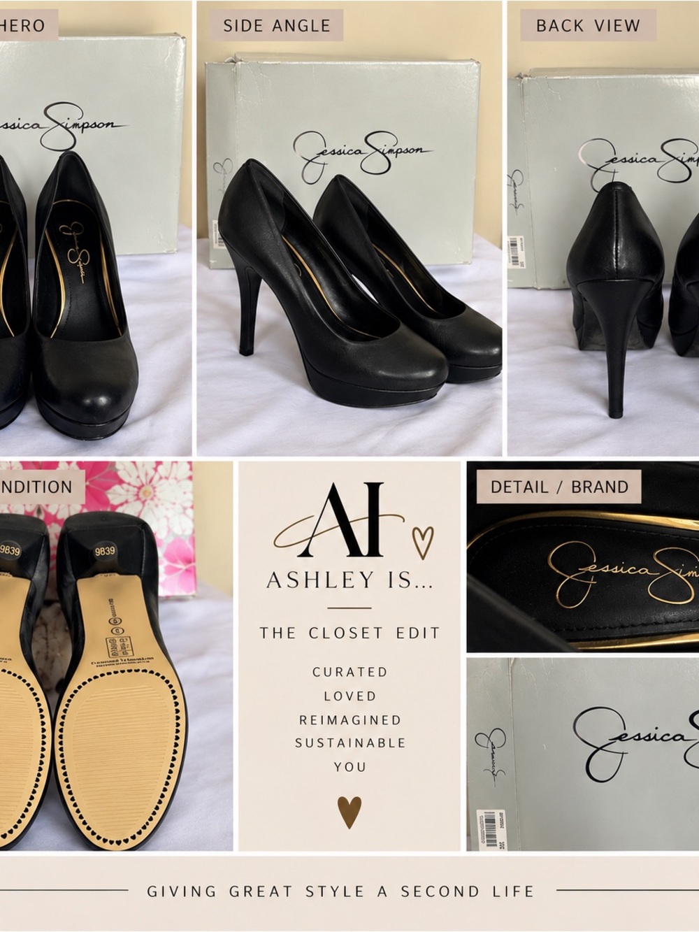 Jessica Simpson Black Platform Stiletto Pumps